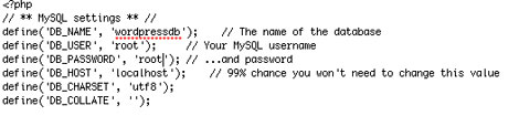 MySQL database settings