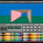 > Video still from the 3D Construction Kit tutorial video showing the colours available on the Amiga.