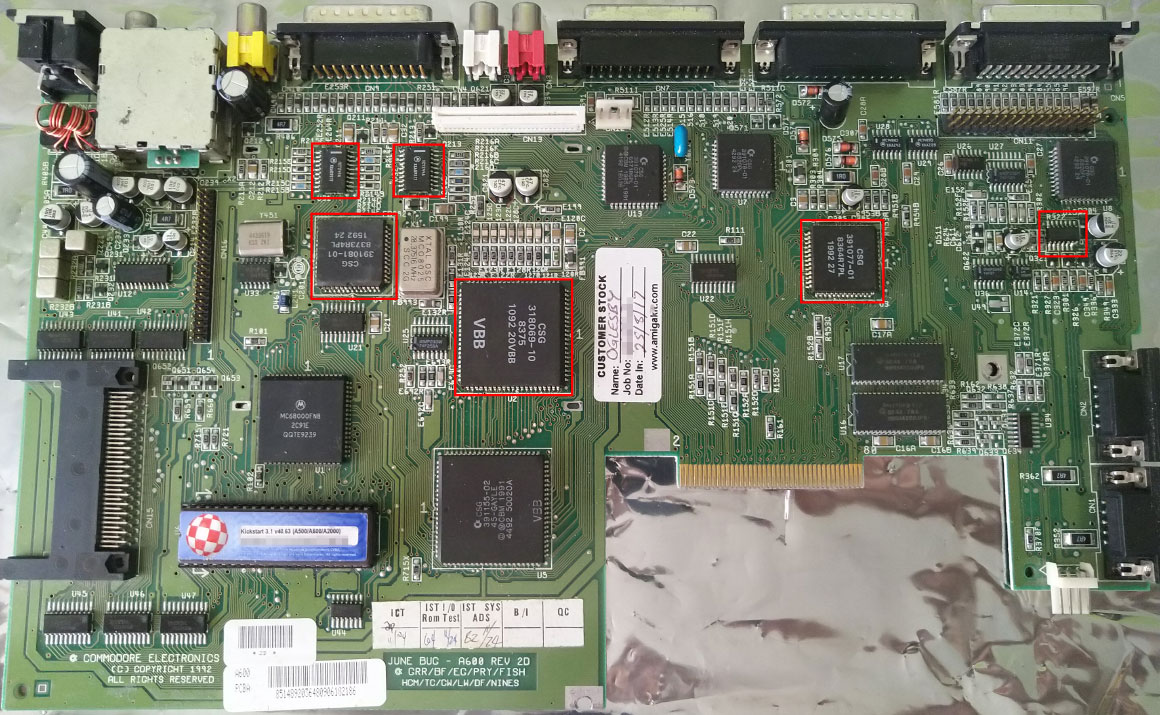 Amiga 600 PCB Motherboard